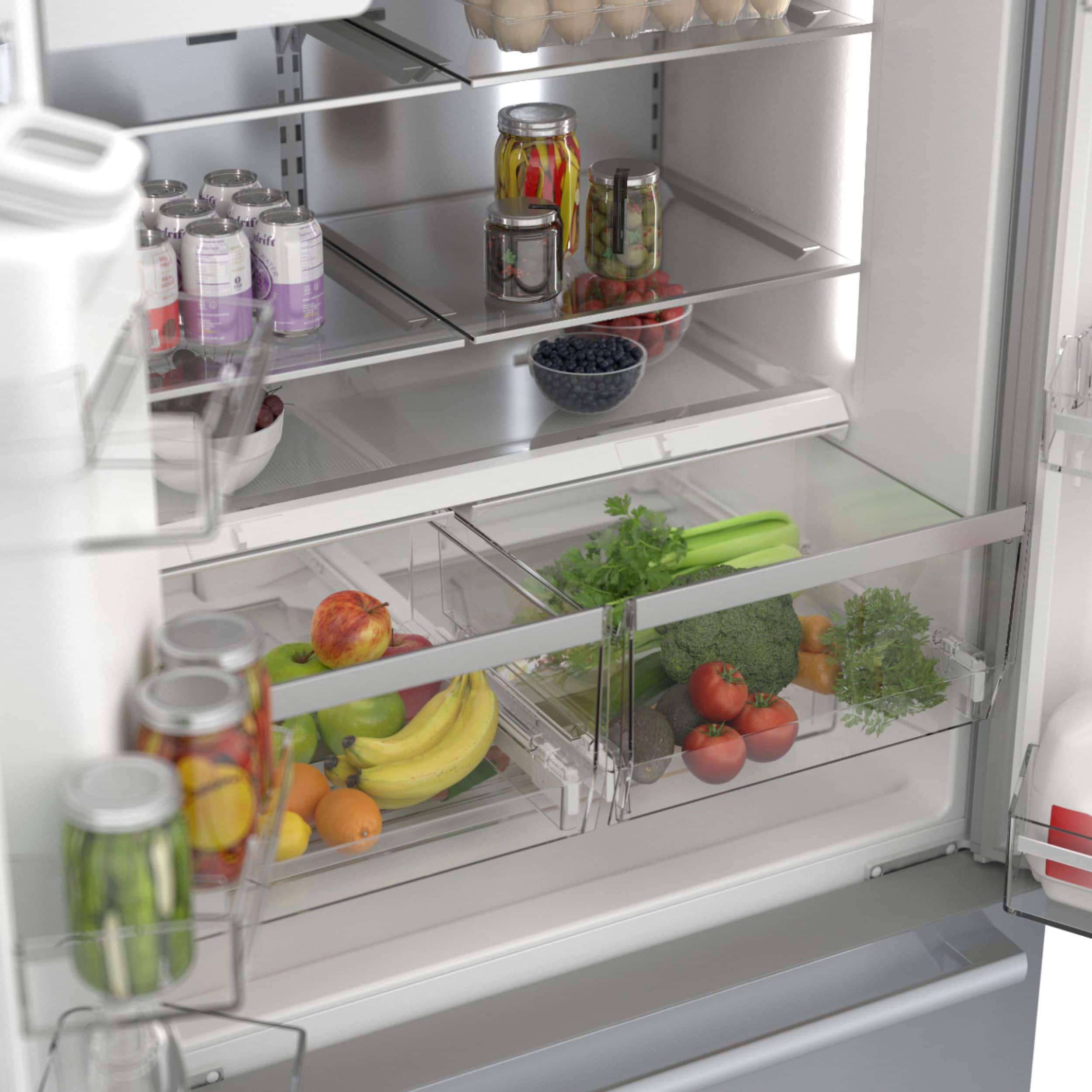 Alt View 12. Bosch - 500 Series 21 Cu. Ft. French Door Counter-Depth Smart Refrigerator with External Water and Ice Maker - Stainless Steel.