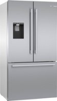 Bosch - 500 Series 21 Cu. Ft. French Door Counter-Depth Smart Refrigerator with External Water and Ice Maker - Stainless steel - Angle_Zoom