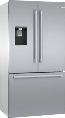 Bosch - 500 Series 21 Cu. Ft. French Door Counter-Depth Smart Refrigerator with External Water and Ice Maker - Stainless Steel