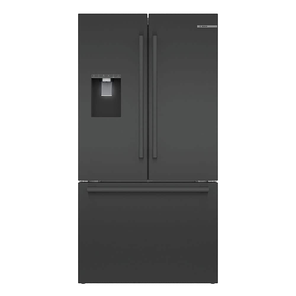 Bosch - 500 Series 21 Cu. Ft. French Door Counter-Depth Smart Refrigerator with External Water and Ice Maker - Black Stainless Steel - Front_Zoom