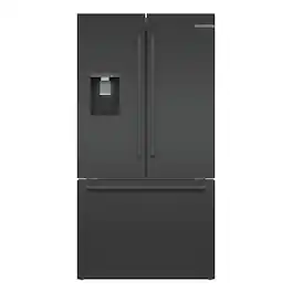 Bosch - 500 Series 21 Cu. Ft. French Door Counter-Depth Smart Refrigerator with External Water and Ice Maker - Black Stainless Steel