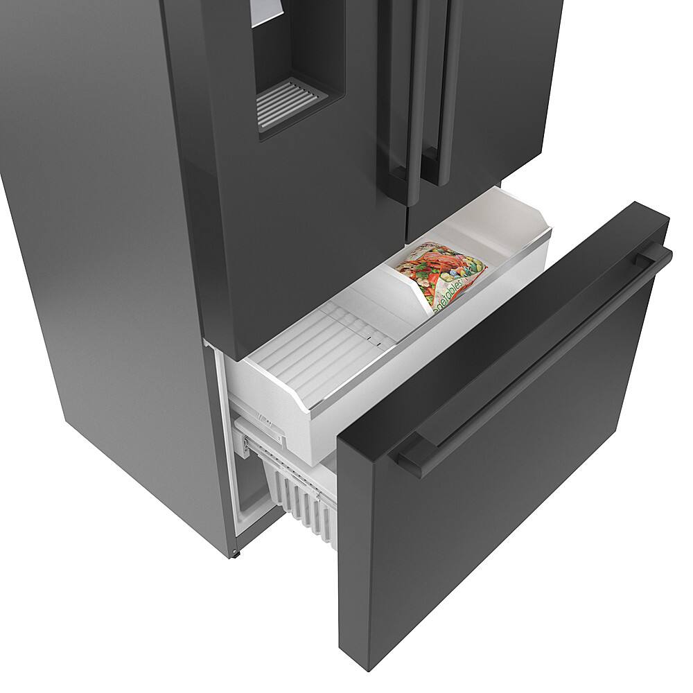 Alt View 17. Bosch - 500 Series 21 Cu. Ft. French Door Counter-Depth Smart Refrigerator with External Water and Ice Maker - Black Stainless Steel.