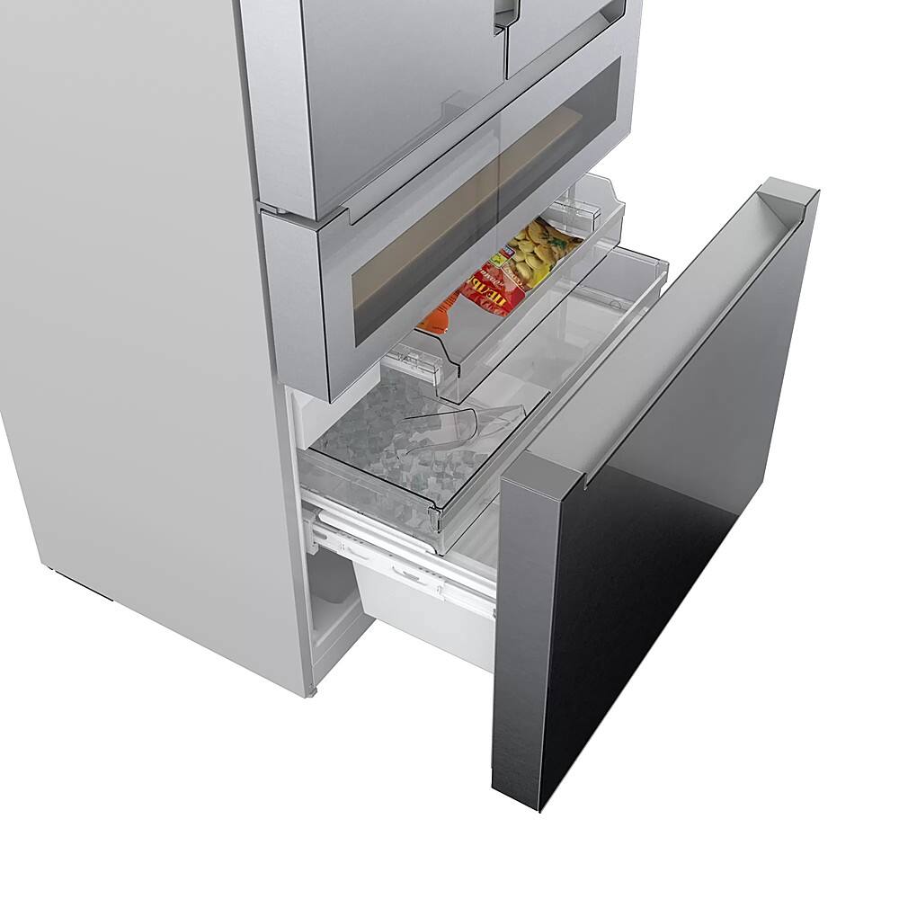 Alt View 14. Bosch - 800 Series 20 Cu. Ft. 4-Door French Door Counter-Depth Smart Refrigerator with Beverage Cooler Drawer - Stainless Steel.
