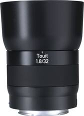 Front. ZEISS - Touit 32mm f/1.8 Standard Camera Lens for APS-C Sony E-Mount Mirrorless Cameras - Black.