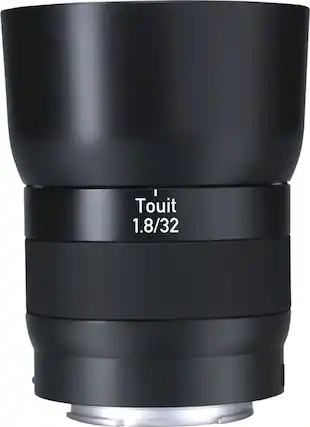 Front. ZEISS - Touit 32mm f/1.8 Standard Camera Lens for APS-C Sony E-Mount Mirrorless Cameras - Black.
