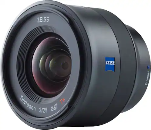 Front. ZEISS - Batis 25mm f/2 Wide-angle Camera Lens for Full-frame Sony E-Mount Mirrorless Cameras - Black.