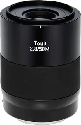 Front. ZEISS - Touit 50mm f/2.8 Short-Telephoto, 1:1 Macro Camera Lens for APS-C Sony E-Mount Mirrorless Cameras - Black.