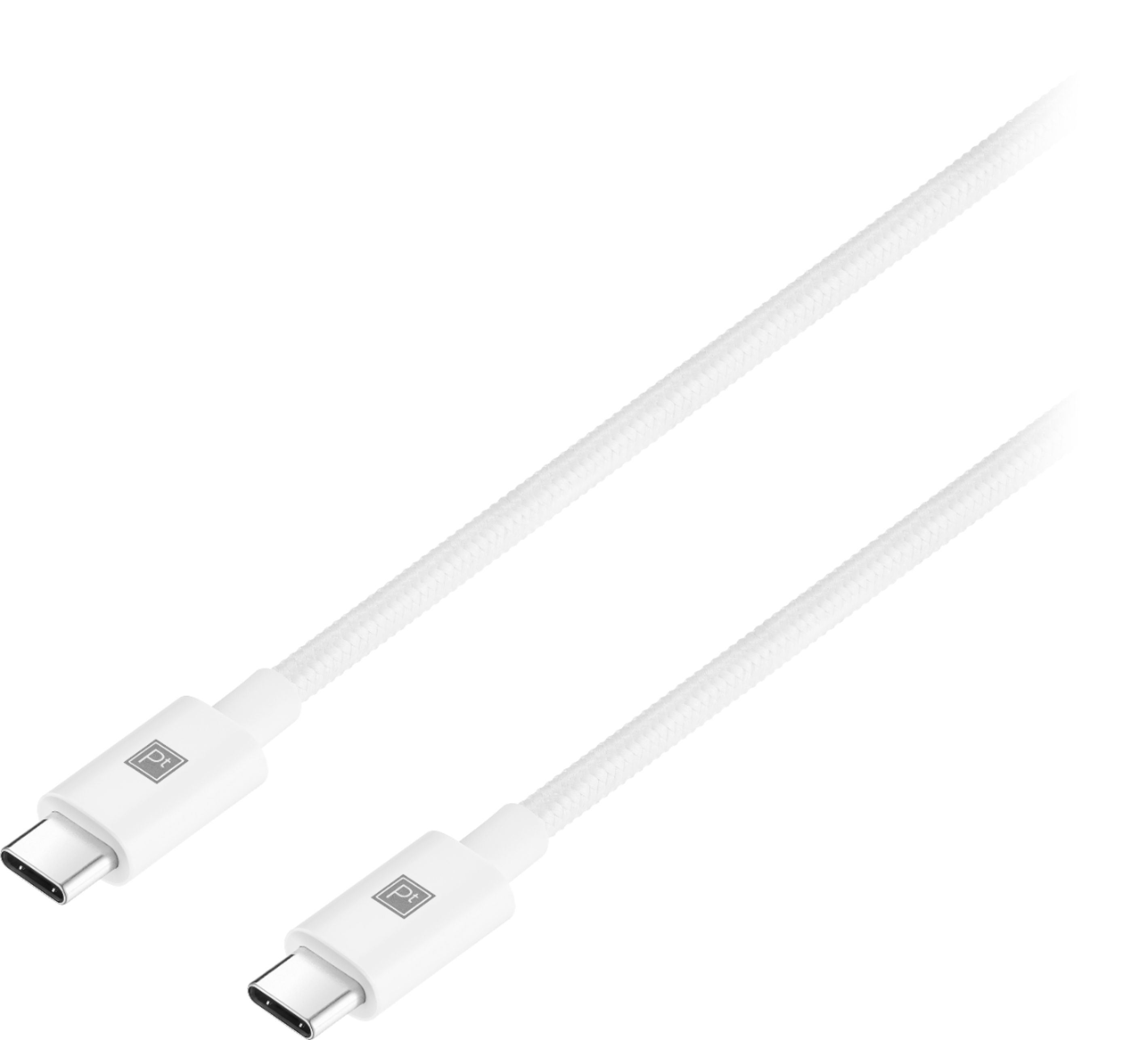Platinum™ USB-C to USB-C Charge-and-Sync Braided Cable USB-C Smartphones, Tablet, and More White PT-AFCCC - Best Buy