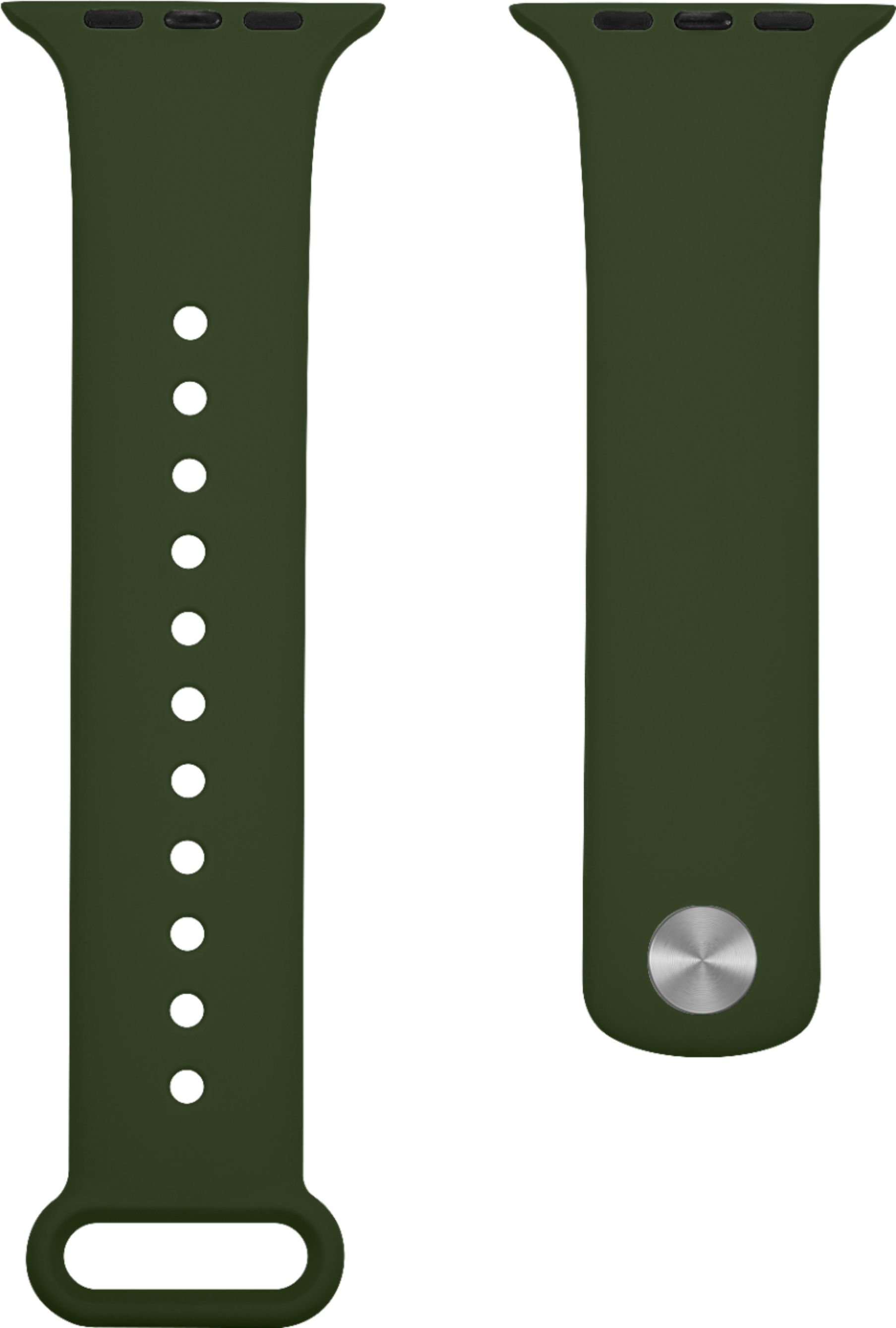 Angle View: Modal™ - Silicone Watch Band for Apple Watch 42mm, 44mm, Apple Watch Series 7 45mm and Apple Watch Series 8 45mm - Dark green