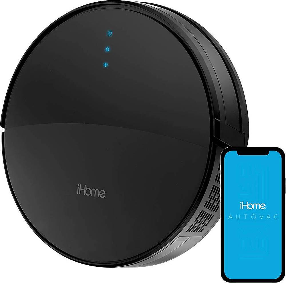Alt View 14. iHome - AutoVac Eclipse Wi-Fi Connected Robot Vacuum & Mop with Mapping HomeMap Navigation and HyperDrive Technology - Black.