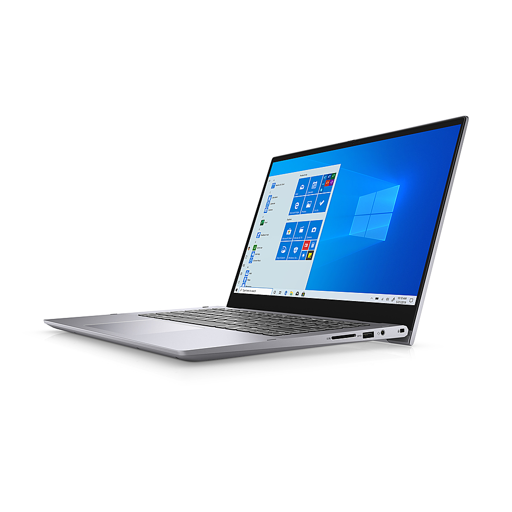 Left View: Dell - Inspiron 14.0" FHD 2in1 Laptop - i7-1165G7 -16GB - Intel Iris Xe Graphics - 512GB SSD - Titan Grey
