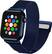 Alt View 12. Platinum™ - Magnetic Stainless Steel Mesh Band for Apple Watch 42, 44, 45mm (Series 1-8) and Apple Watch Ultra 49mm - Blue.