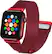 Alt View 12. Platinum™ - Magnetic Stainless Steel Mesh Band for Apple Watch 42, 44, 45mm (Series 1-8) and Apple Watch Ultra 49mm - Red.