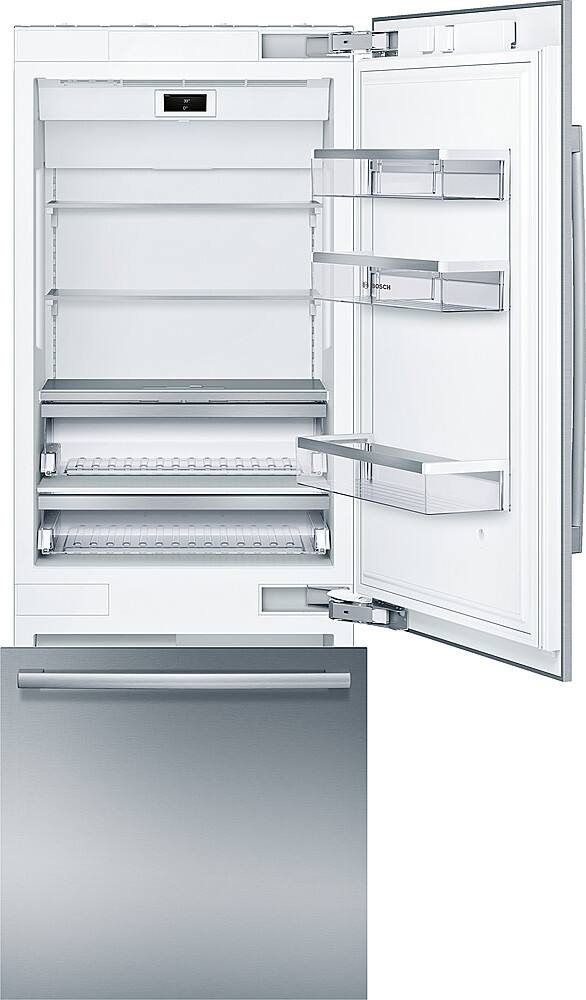 Alt View 2. Bosch - Benchmark Series 16 Cu. Ft. Bottom-Freezer Counter-Depth Smart Refrigerator - Stainless Steel.