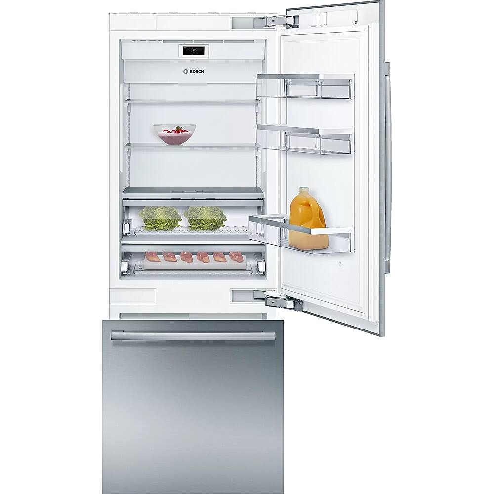 Alt View 3. Bosch - Benchmark Series 16 Cu. Ft. Bottom-Freezer Counter-Depth Smart Refrigerator - Stainless Steel.