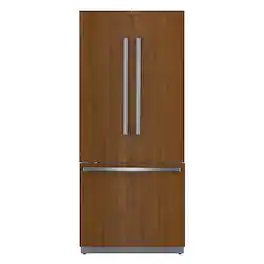 Bosch - Benchmark Series 19.4 Cu. Ft. French Door Built-In Counter-Depth Smart Refrigerator - Custom Panel Ready