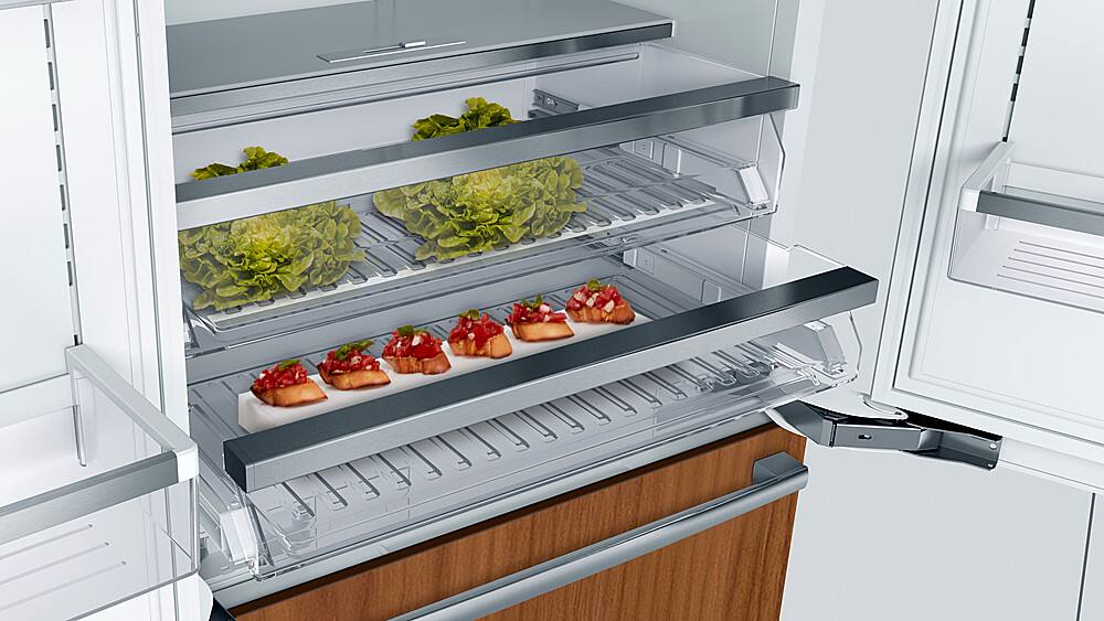 Alt View 4. Bosch - Benchmark Series 19.4 Cu. Ft. French Door Built-In Smart Refrigerator - Custom Panel Ready.