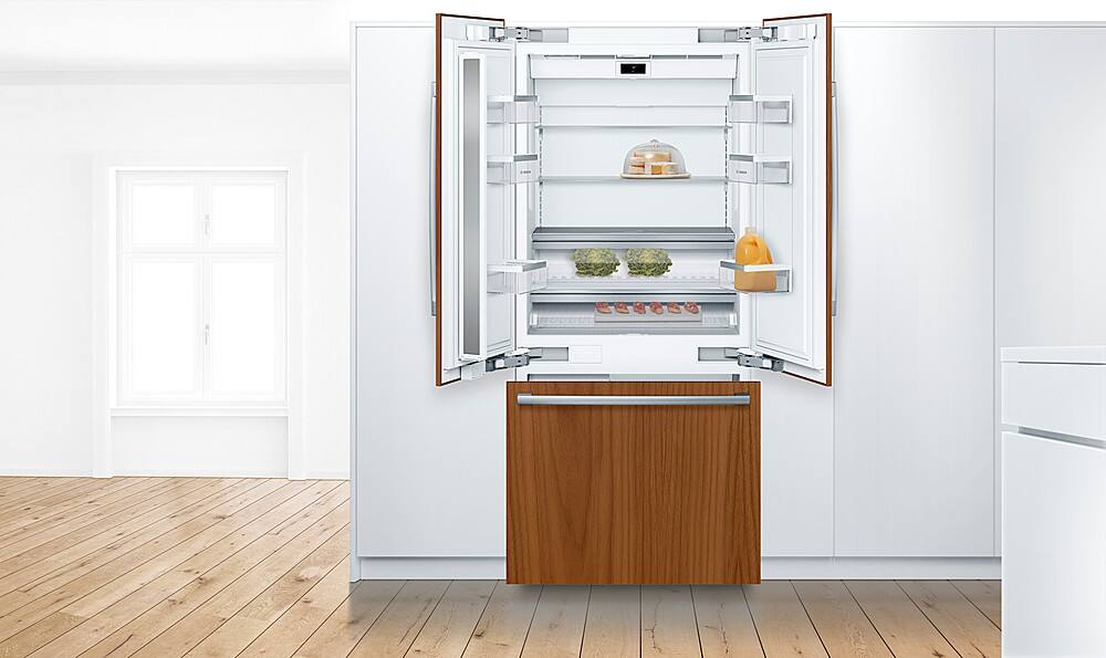 Alt View 12. Bosch - Benchmark Series 19.4 Cu. Ft. French Door Built-In Smart Refrigerator - Custom Panel Ready.