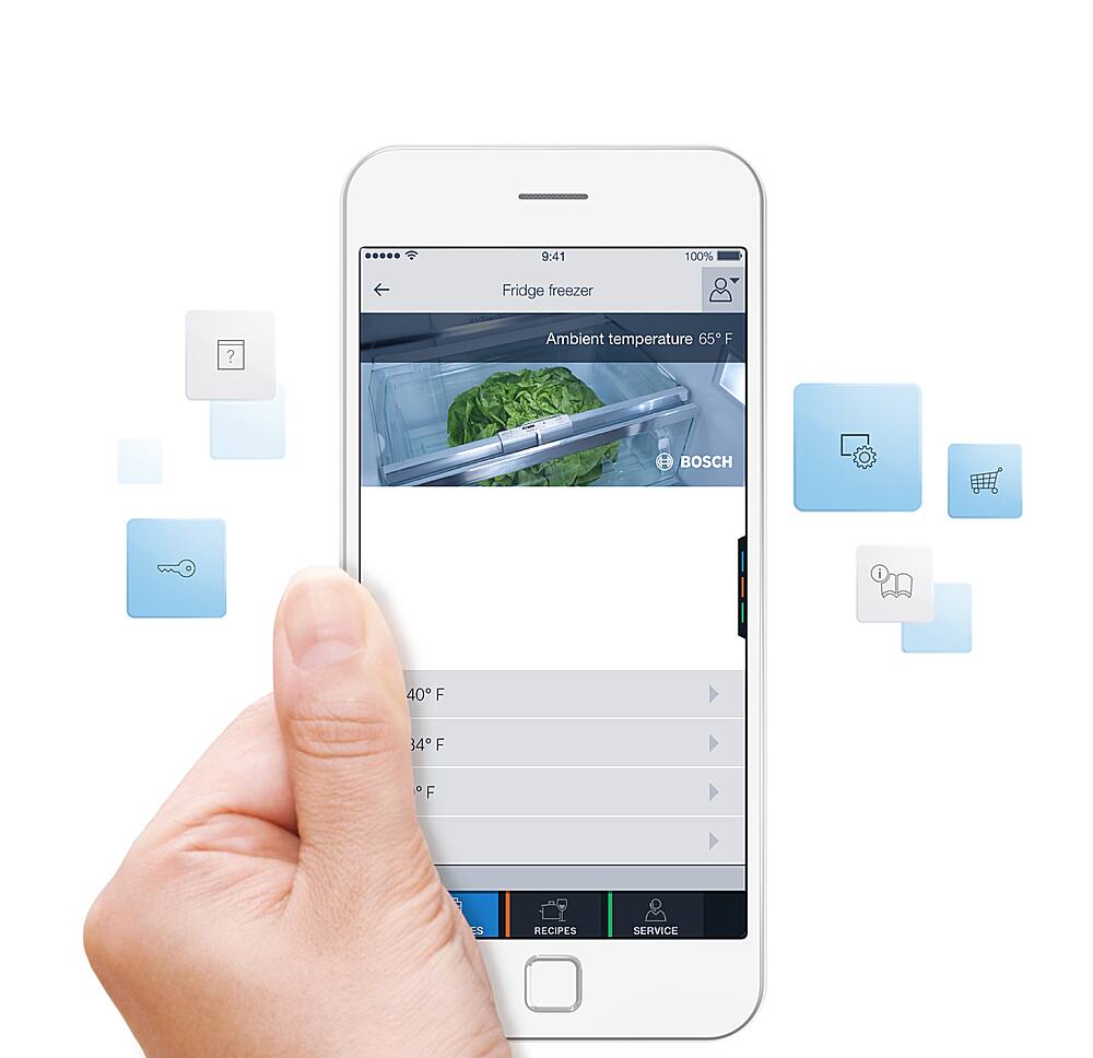 Alt View 13. Bosch - Benchmark Series 16.8 Cu. Ft. Column Counter-Depth Smart Refrigerator - Custom Panel Ready.