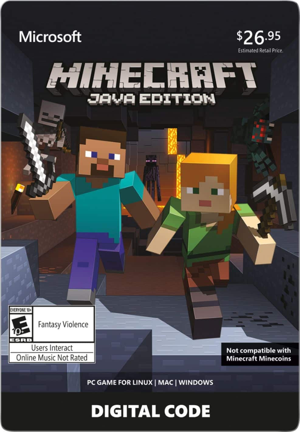 Front. Microsoft - Minecraft 26.95 2020.