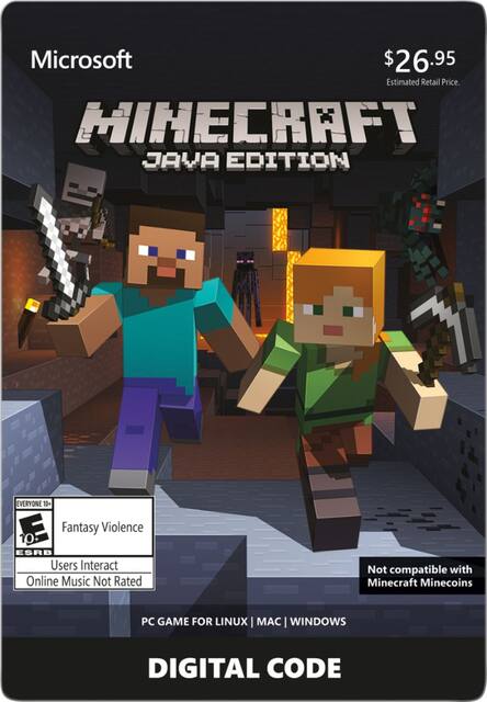 Minecraft 26.95 2020 Java Edition Windows, Mac [Digital] Minecraft