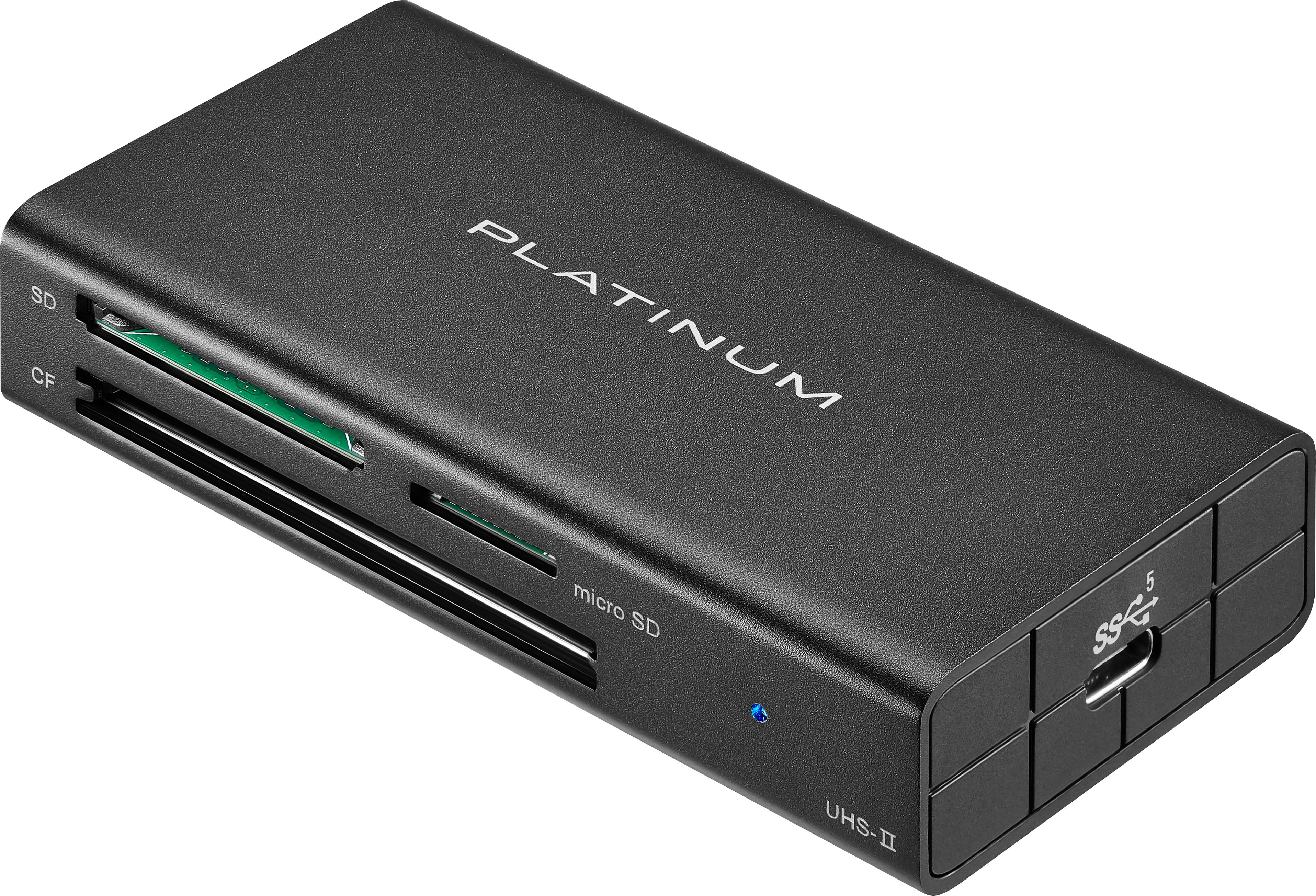 Platinum™ USB 3.2 Gen SD, microSD, CF 3 Slot Memory Card Reader Black PT-CRDAC1 - Best Buy