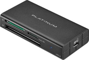Platinum™ - USB 3.2 Gen 1 SD, microSD, CF 3 Slot Memory Card Reader - Black - Front_Zoom