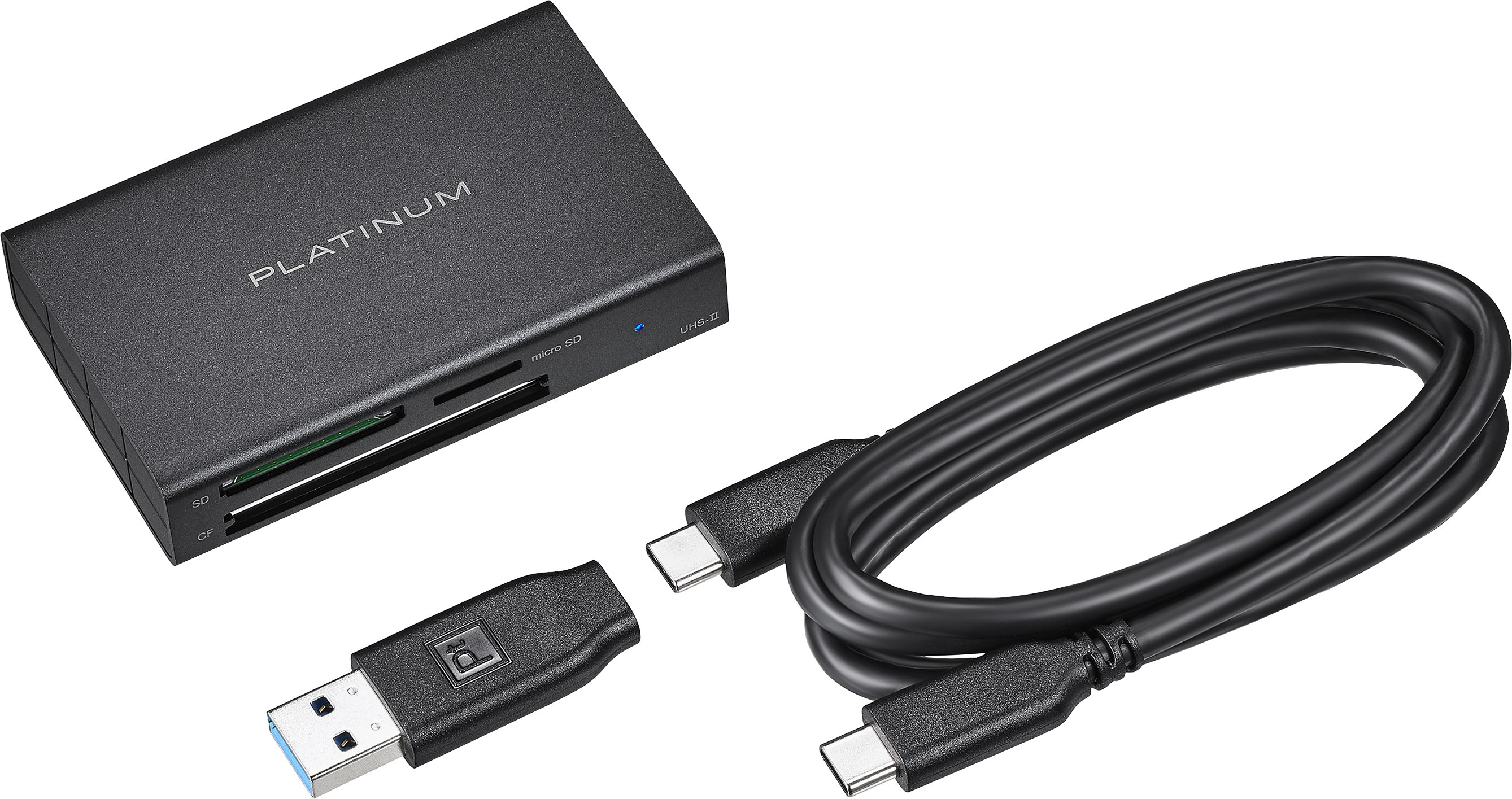 doel Keer terug bevestig alstublieft Platinum™ USB 3.2 Gen 1 SD, microSD, CF 3 Slot Memory Card Reader Black  PT-CRDAC1 - Best Buy