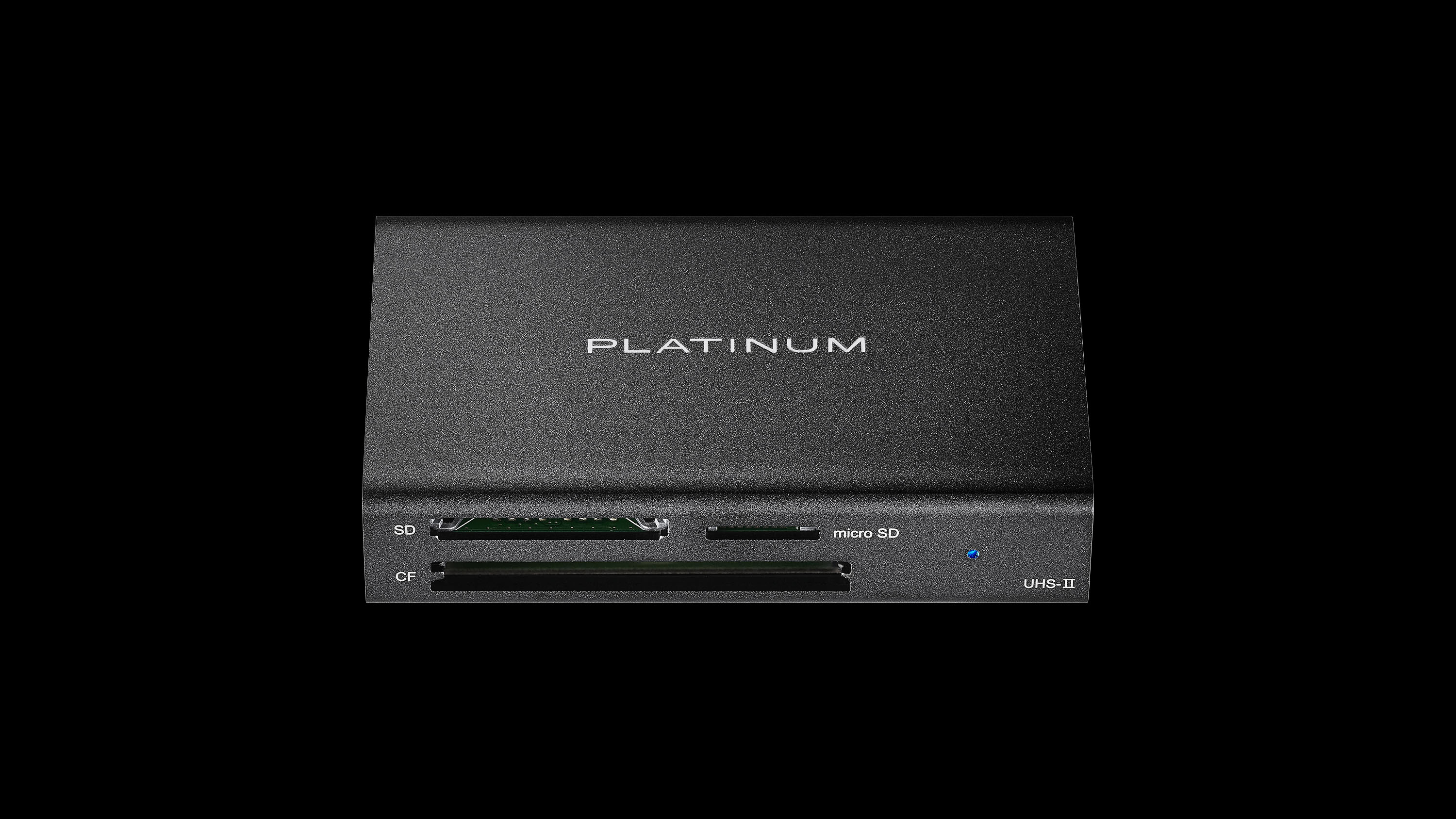Platinum - USB 3.2 Gen 1 SD, microSD, CF 3 Slot Memory Card Reader - Black