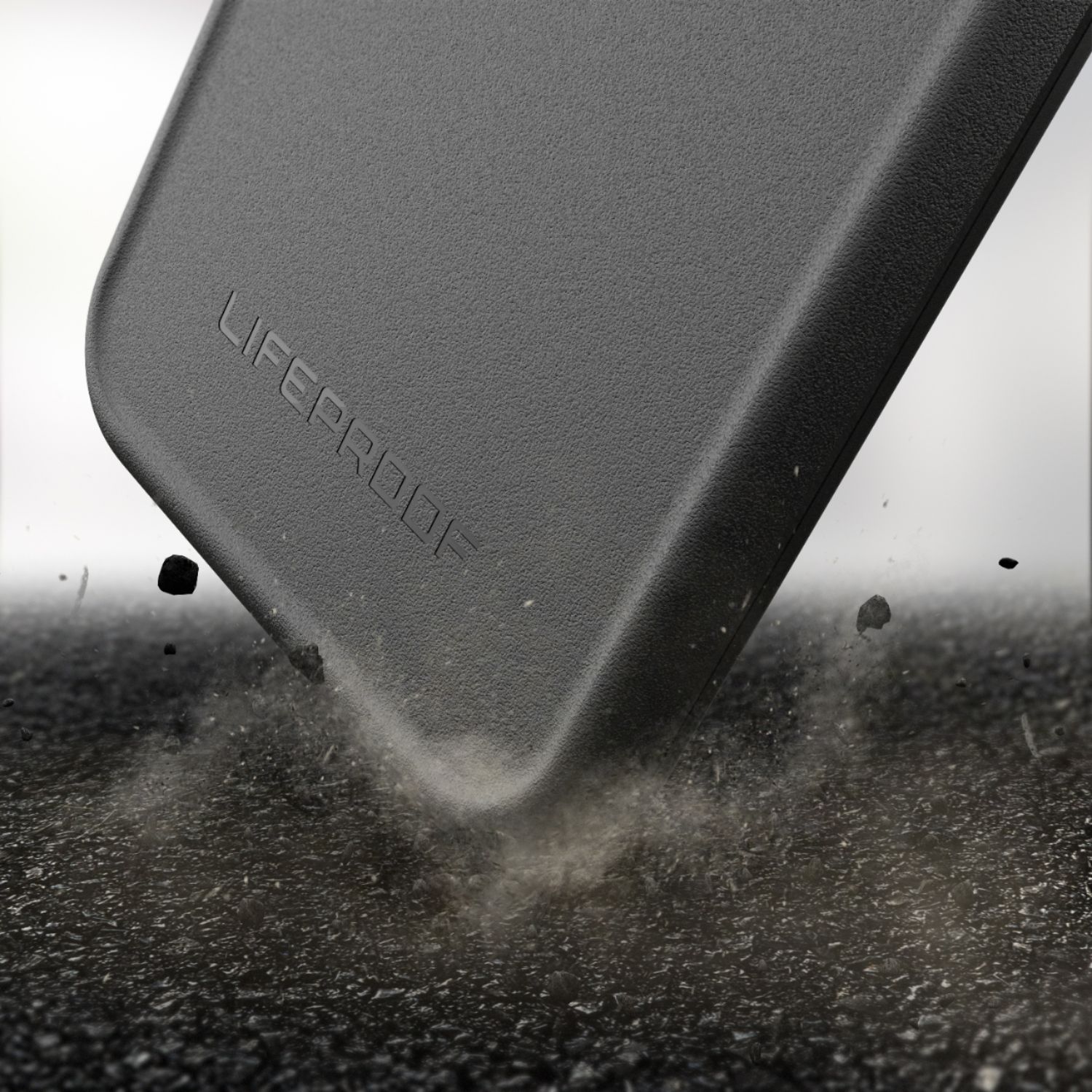 Left View: Survivor - Endurance Hard shell Case for Apple iPhone 12 & iPhone 12 Pro - Black/Gray/Smoke