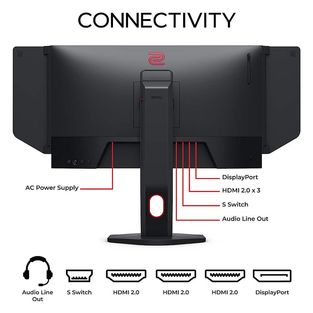 BenQ Zowie XL2566K 24.5 Fast TN in 360Hz Gaming Monitor | Motion Clarity  DyAc⁺ | 1080p | XL Setting to Share | Custom Quick Menu | S Switch | Shield  