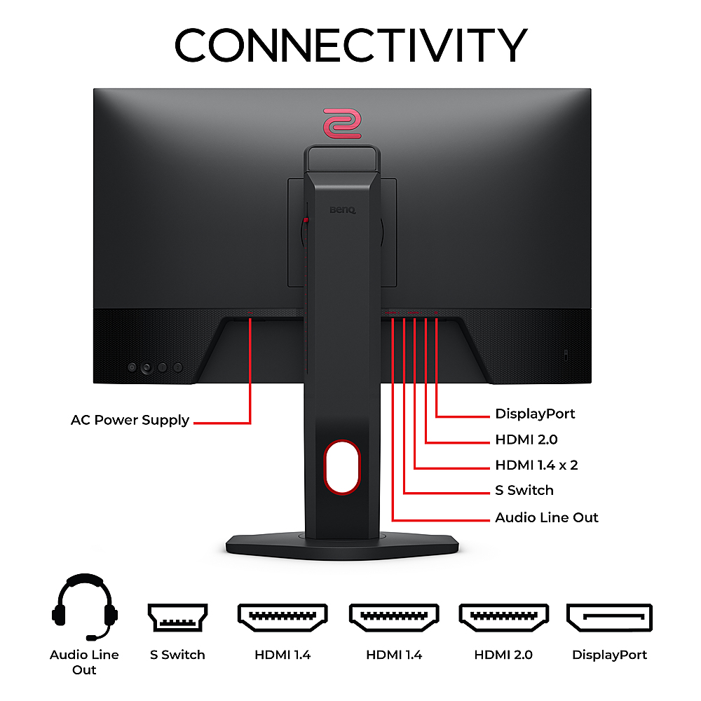 Back View: BenQ ZOWIE XL2746K 27" LED Gaming Monitor