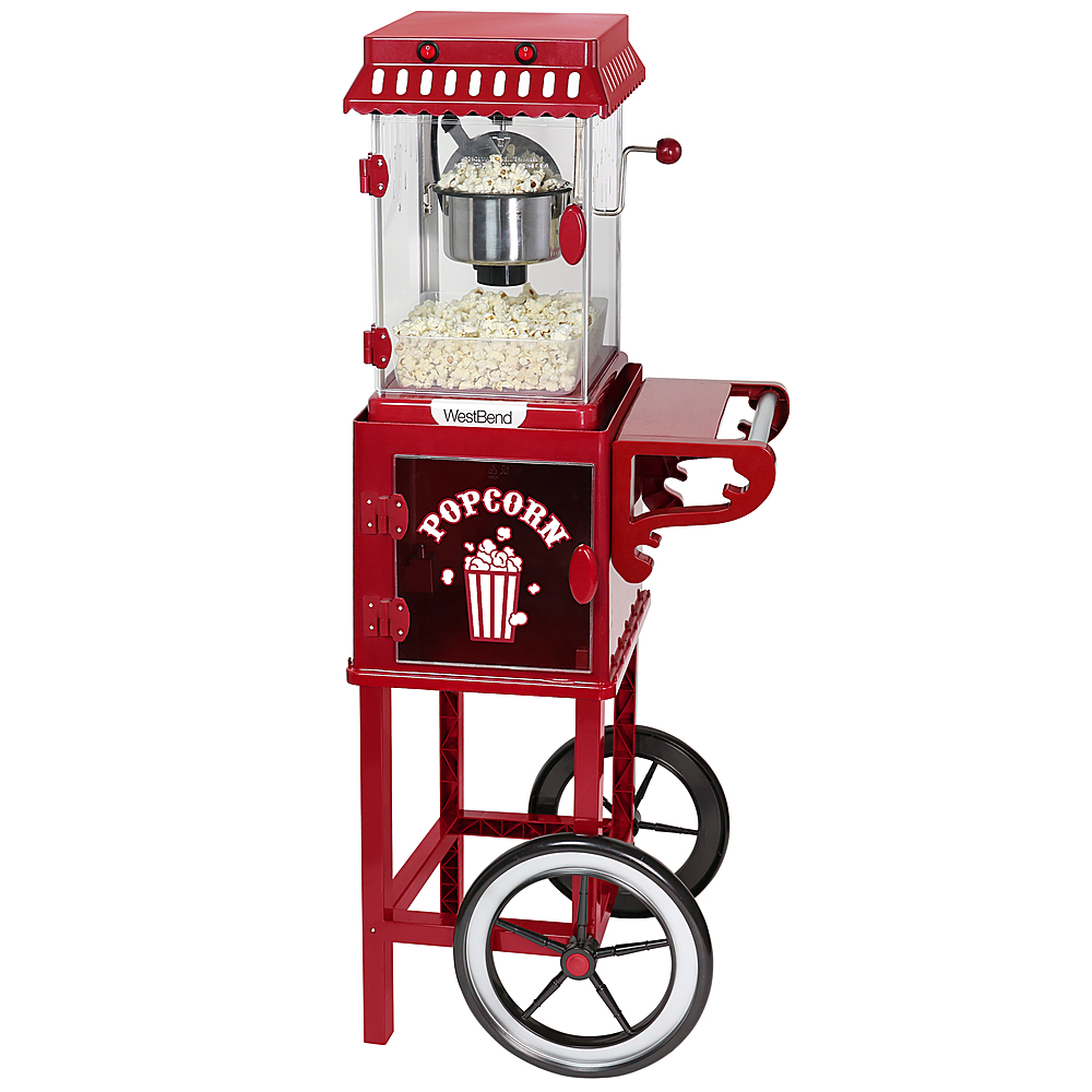Angle View: WestBend - 2.5-Ounce Popcorn Cart Popcorn Popper Machine - Red