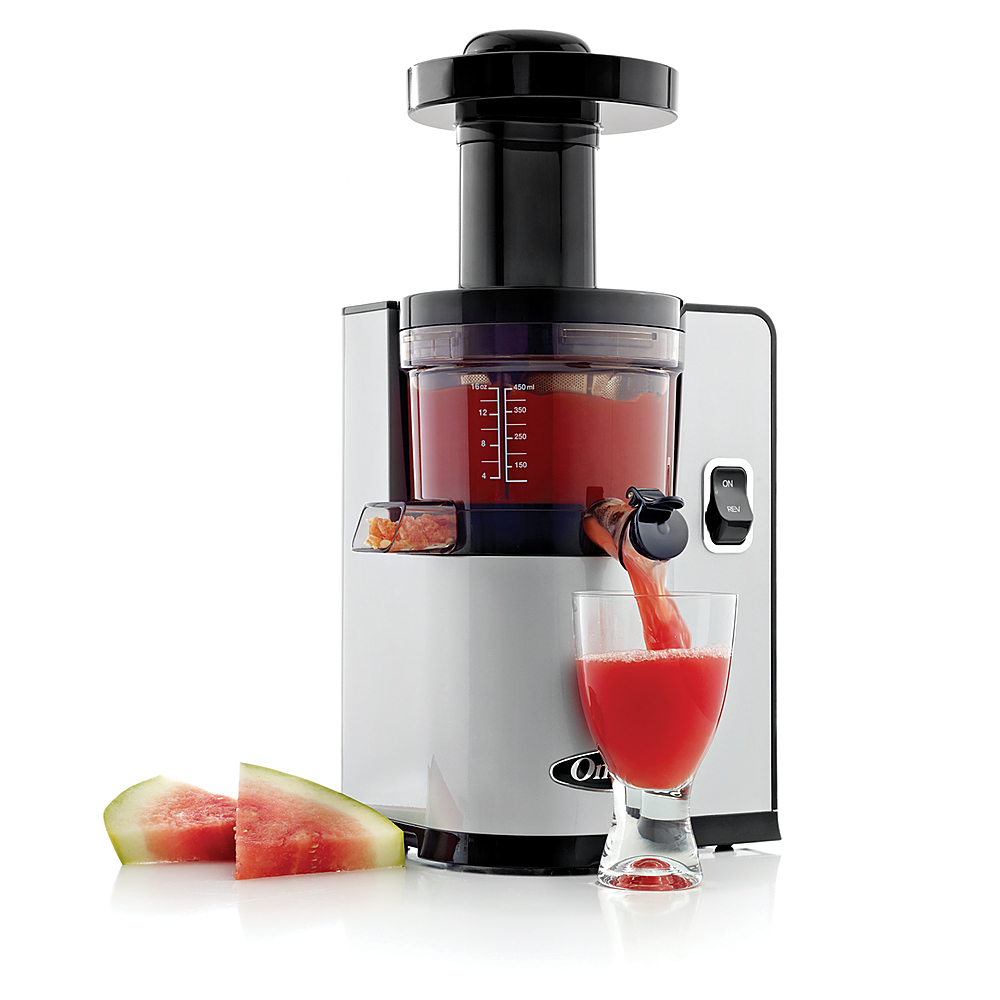 Angle View: Omega - Vertical Slow Masticating Juicer - Silver