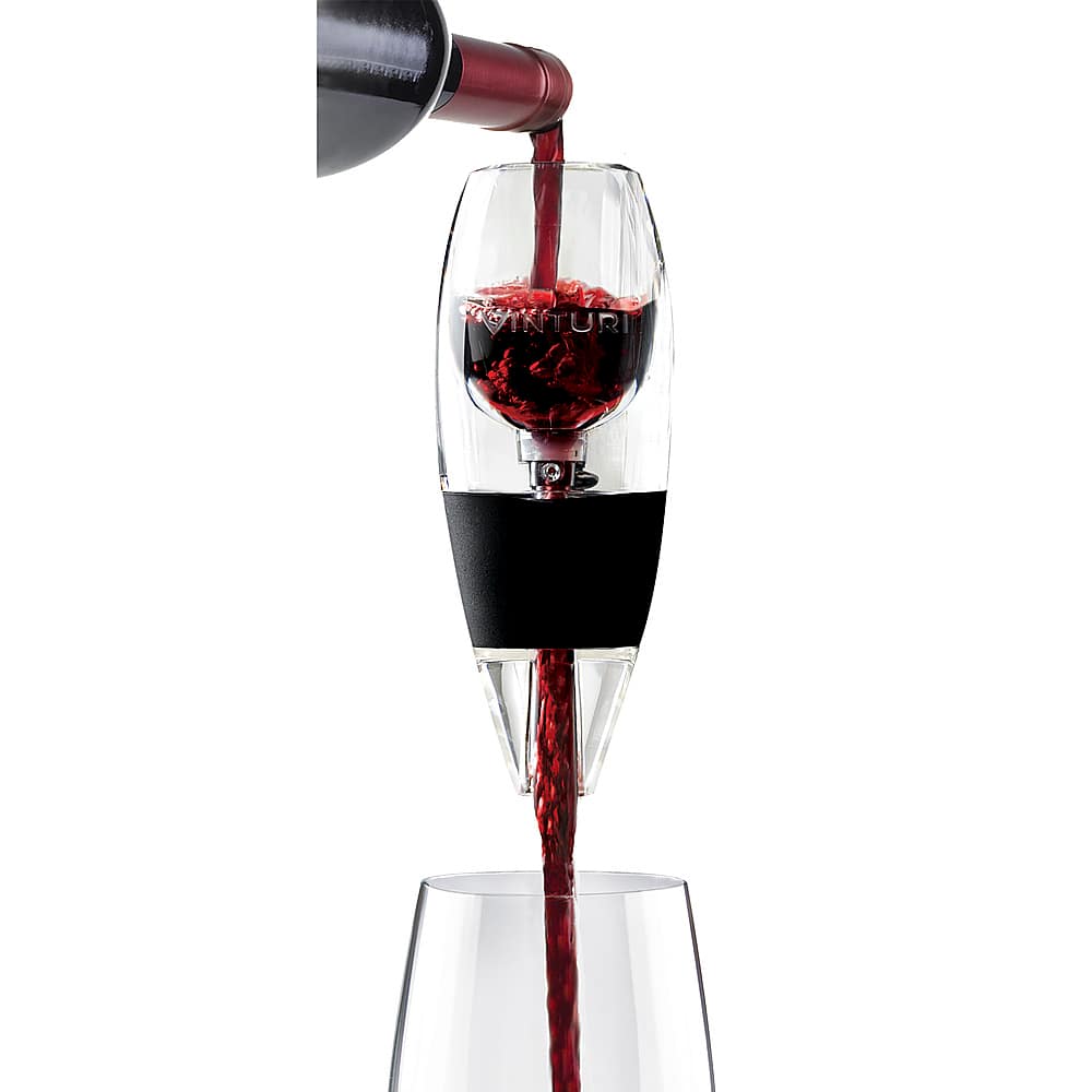 Angle View: Vinturi - Red Wine Aerator with No-Drip Base and Sediment Filter - Clear