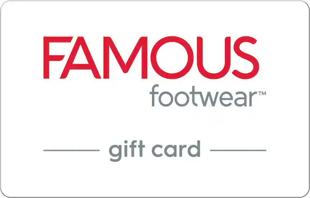 Front. Famous Footwear - $50 Gift Card.