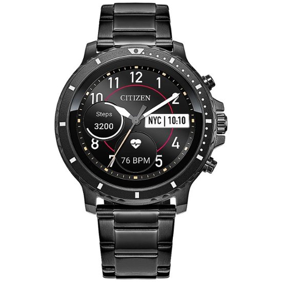 Citizen Smart HR Heart Rate Smartwatch 46mm Gray IP Stainless Steel bracelet Watch, Powered by Google Wear OS Gray MX0007-59X - Best Buy