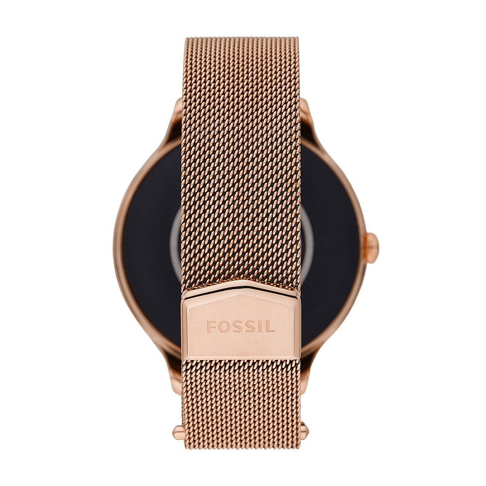 Back View: Fossil - Gen 5e Smartwatch 42mm Stainless Steel Mesh - Rose Gold