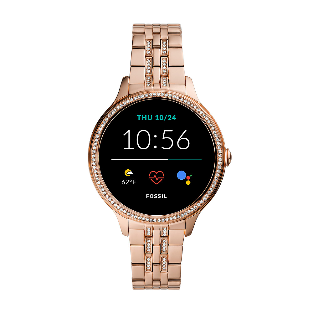 Best Buy: Fossil Gen 5e Smartwatch 42mm Stainless Steel with Glitz Rose ...