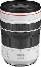 Front. Canon - RF70-200mm F4 L IS USM Telephoto Zoom Lens for EOS R-Series Cameras - White.