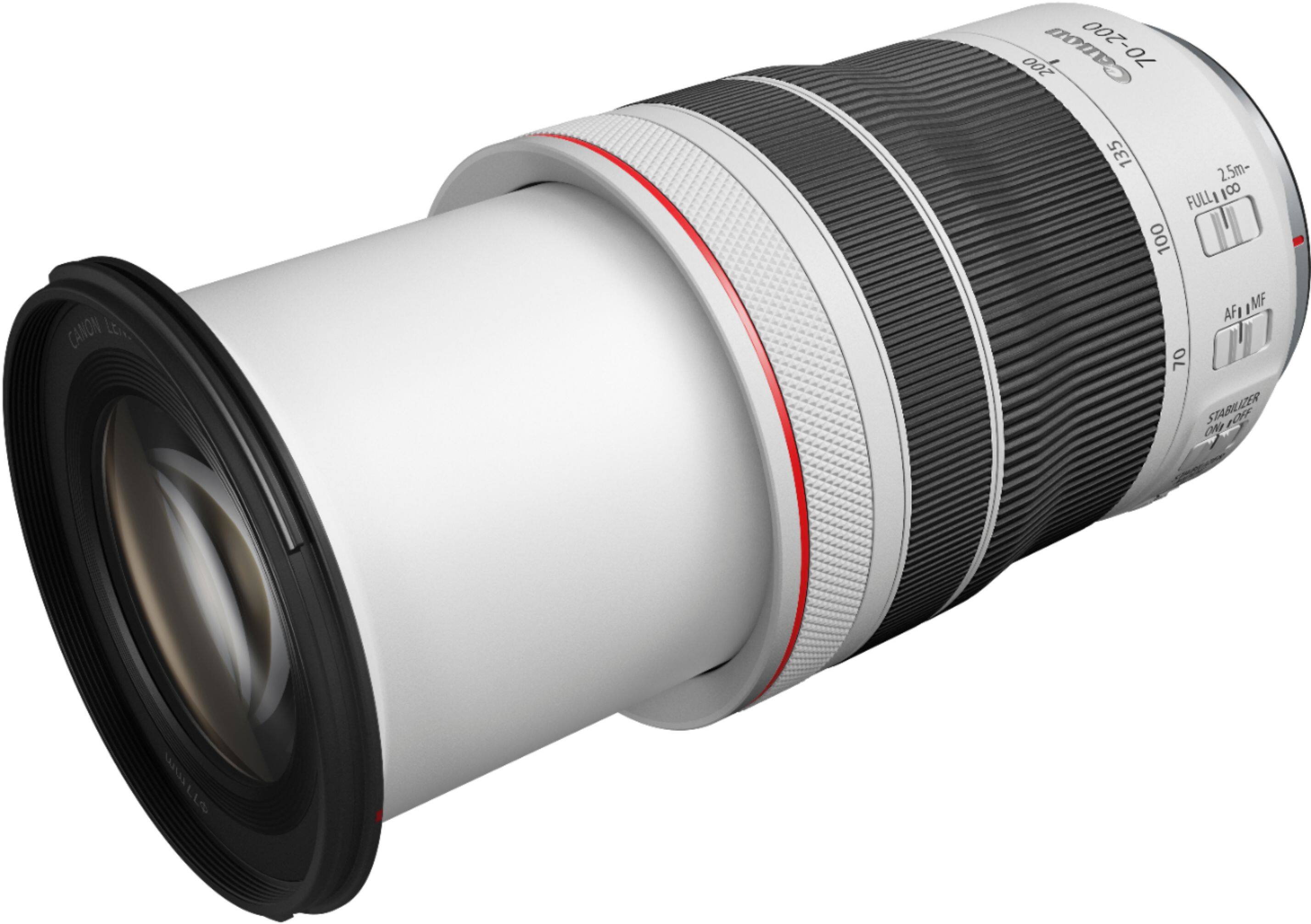 Alt View 11. Canon - RF70-200mm F4 L IS USM Telephoto Zoom Lens for EOS R-Series Cameras - White.