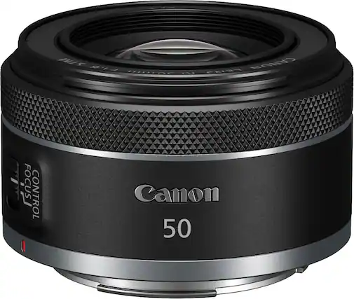 Front. Canon - RF50mm F1.8 STM Standard Prime Lens for EOS R-Series Cameras - Black.