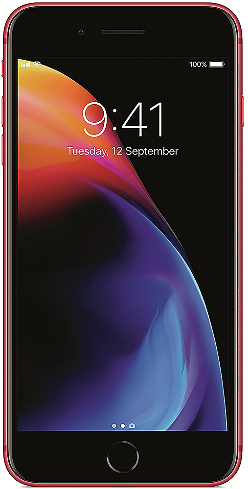 Angle View: Apple - Pre-Owned iPhone 8 Plus 256GB 4G LTE (Unlocked) - Red