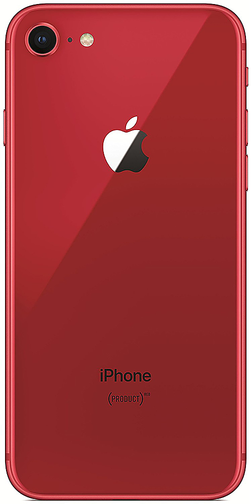 Left View: Apple - Certified Refurbished iPhone 8 64GB Unlocked GSM 4G LTE Phone w/ 12MP Camera - Red