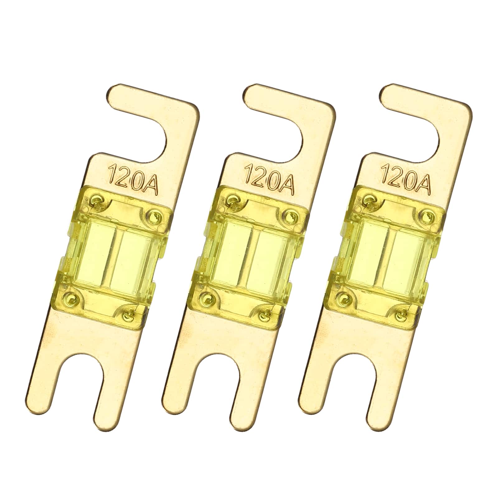 Unique Bargains - 3pcs 120A 125V Mini ANL Fuse Replacement, Electrical Protection Blade Fuse for Automotive Marine Audio Video System - Yellow price history on PriceWatchPro
