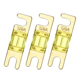 Unique Bargains - 3pcs 120A 125V Mini ANL Fuse Replacement, Electrical Protection Blade Fuse for Automotive Marine Audio Video System - Yellow