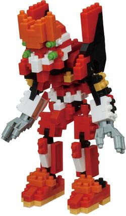 Front. PopMarket - Nanoblock - Evangelion - Character Collection - Production Model-02 Building Kit - COLLECTIBLES - Multicolor.