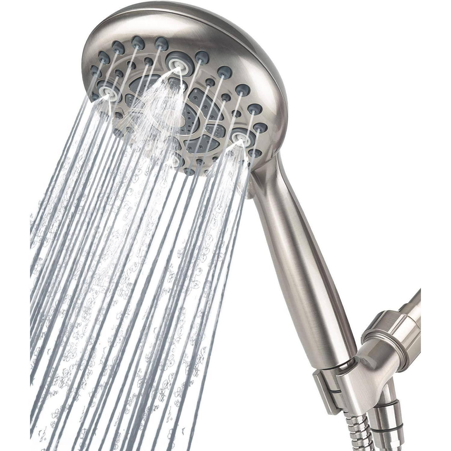 Paradigms Interiors - 6 Spray Modes High Handheld Showerhead Set Upgraded es Shower Head With Chrome 60 Stainless Hose 1 min Install - Brushed Nickel-6 Modes