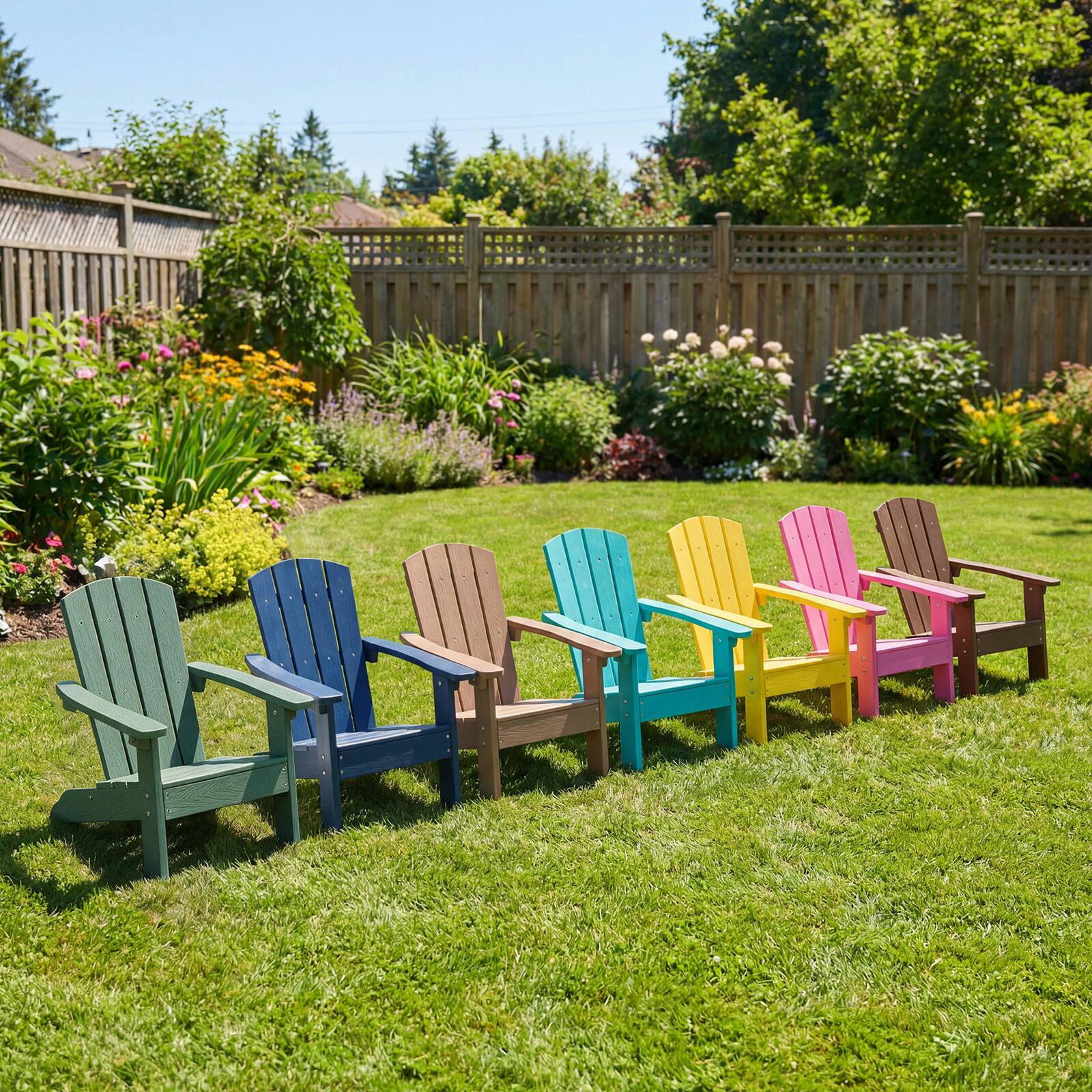 Costway Kids Adirondack Chair with High Backrest Armrests Fire Pit ...