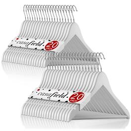 Casafield - 40 Wooden Suit Hangers - White